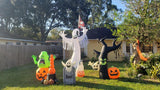 10 Ft Halloween Inflatables Ghost Decoration, Built-in Orange LED Lights with Flame by Js House - Vysn