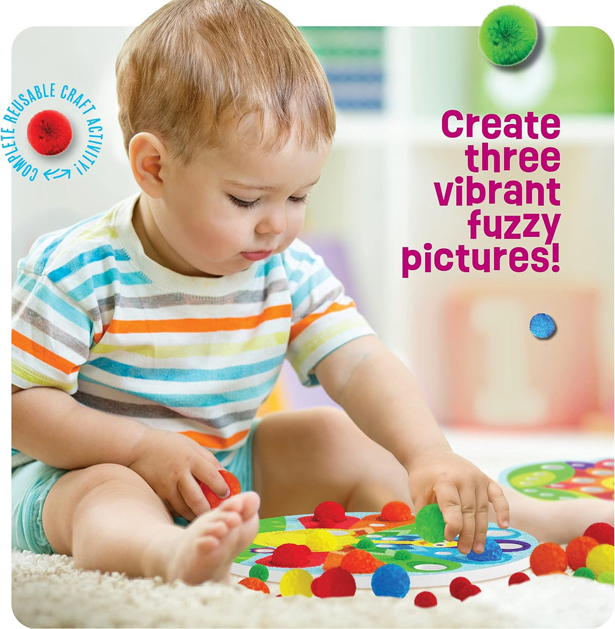 Pom Pom Arts & Crafts Kit for Toddlers by Surreal Brands