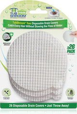 TubShroom Toss 26pk Disposable Drain Covers - Hair Catcher Mesh Sticker Strainers for Shower Bathtub and Bathroom Sink Drains by TubShroom.com