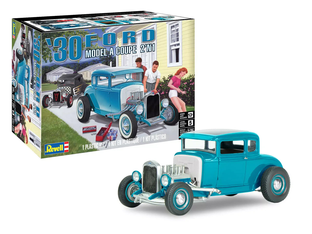 Level 5 Model Kit 1930 Ford Model A Coupe 2-in-1 Kit 1/25 Scale Model by Revell