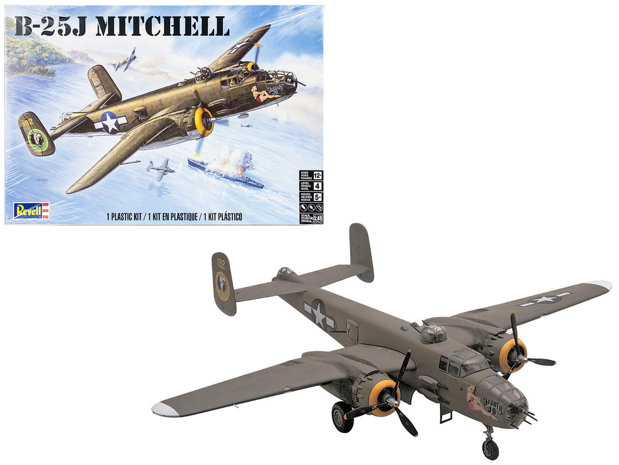 Level 4 Model Kit B-25J Mitchell Medium Bomber Plane 1/48 Scale Model by Revell