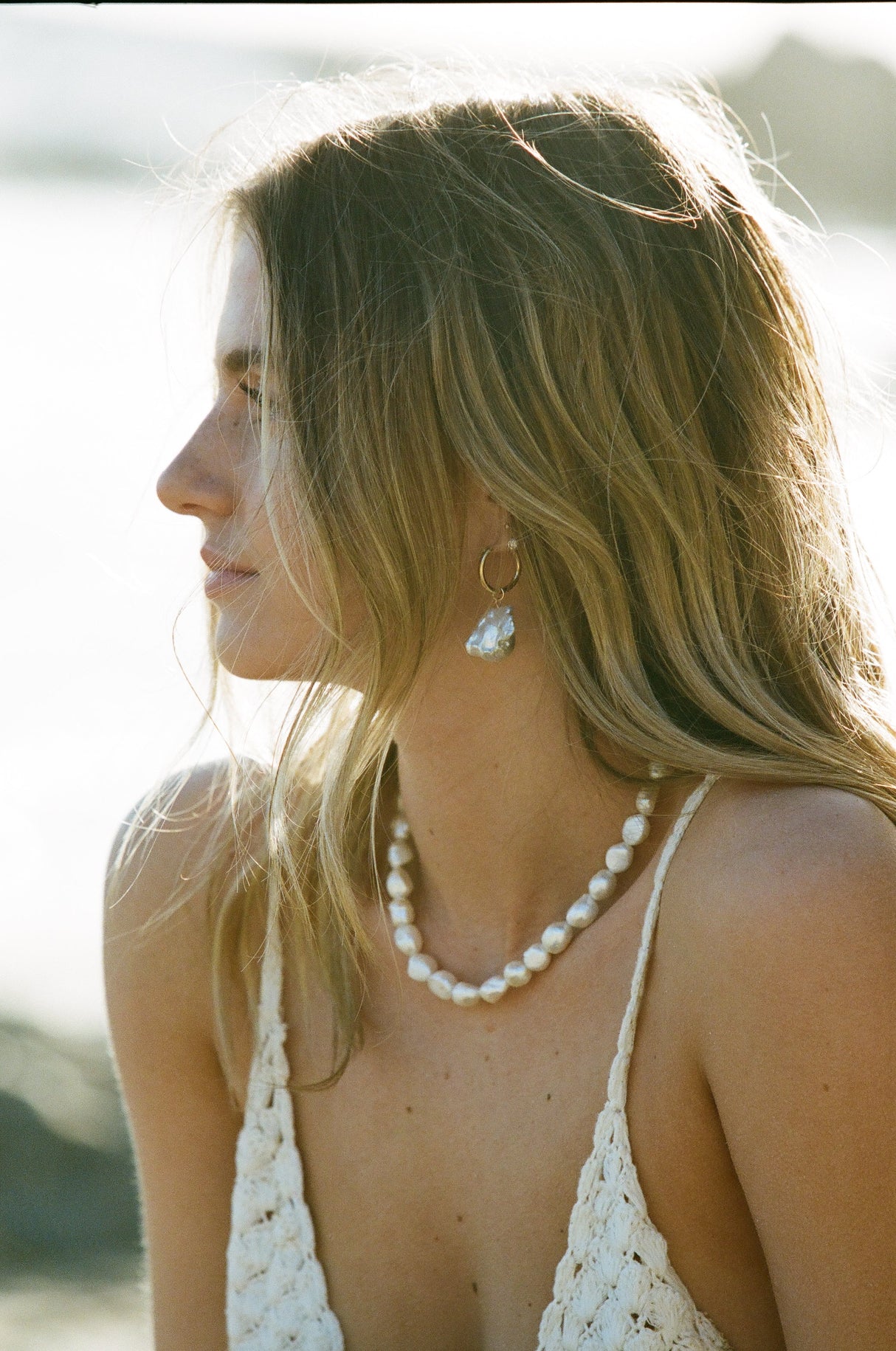 Full Moon Pearl Necklace by Urth and Sea