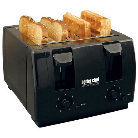 Better Chef Wide Slot 4-Slice Dual Control Toaster by Jupiter Gear Home