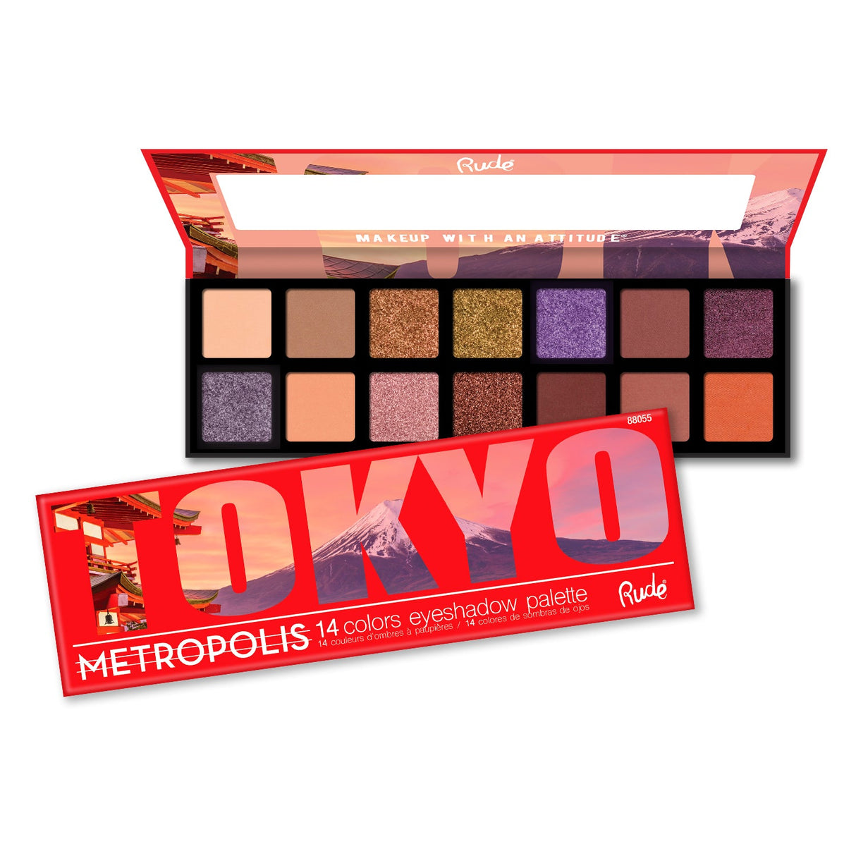 RUDE Metropolis 14 Color Eyeshadow Palette - Tokyo