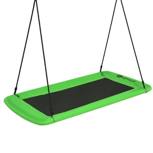 60 Inches Platform Tree Swing Outdoor with  2 Hanging Straps-Green