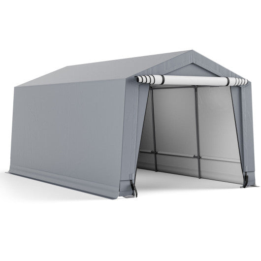 10 x 16/10 x 20 Feet Outdoor Heavy-Duty Carport with 2 Doors-10 x 16 ft