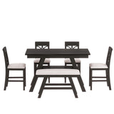 6-Piece Wood Counter Height Dining Table Set by Blak Hom