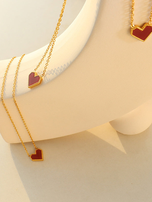 Simple  Geometric Heart Shape Necklaces Accessories by migunica