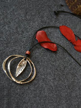 Leaf Double Circle Fresh Necklace by migunica