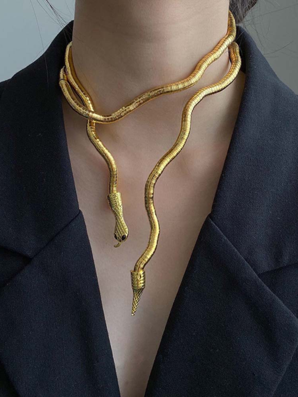 Statement Snake Shape Necklace by migunica