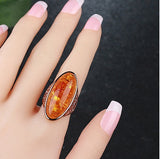 Lava Ring In Fiery Oval Opal by VistaShops