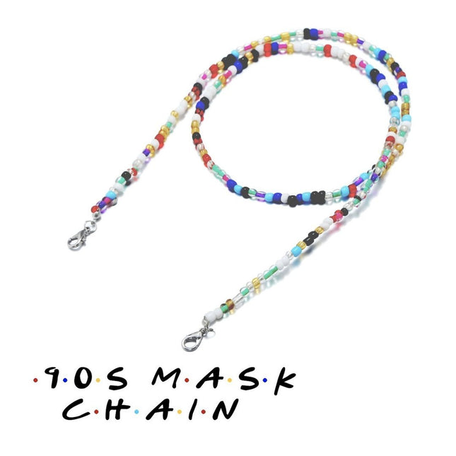 '90s Style Beaded Face Mask Chain by The Bullish Store