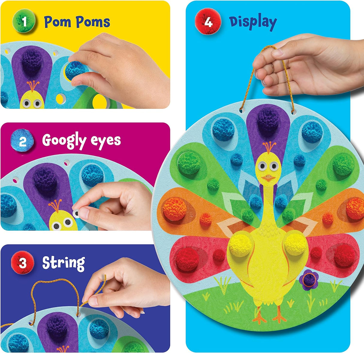 Pom Pom Arts & Crafts Kit for Toddlers by Surreal Brands