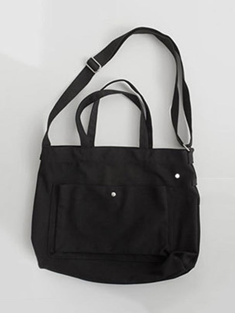 Simple Casual Solid Color Canvas Sling Bag by migunica