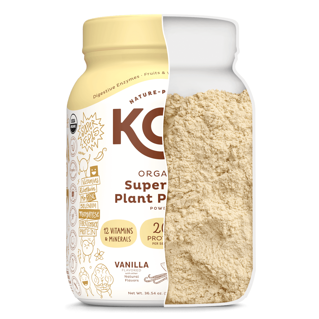 KOS Organic Plant Protein, Vanilla, 28 Servings by KOS.com