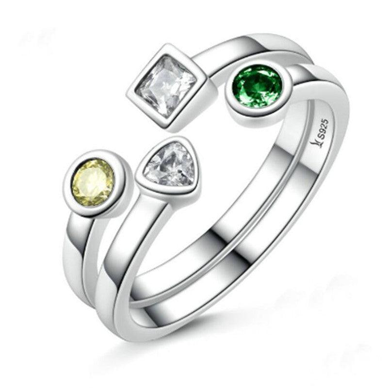 Stackable Rings  White Gold Plated Cubic Zirconia Stones by Hollywood Sensation®