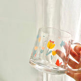 Set Of Four Modern Printed Glass Mugs by Izhar Studio- CA