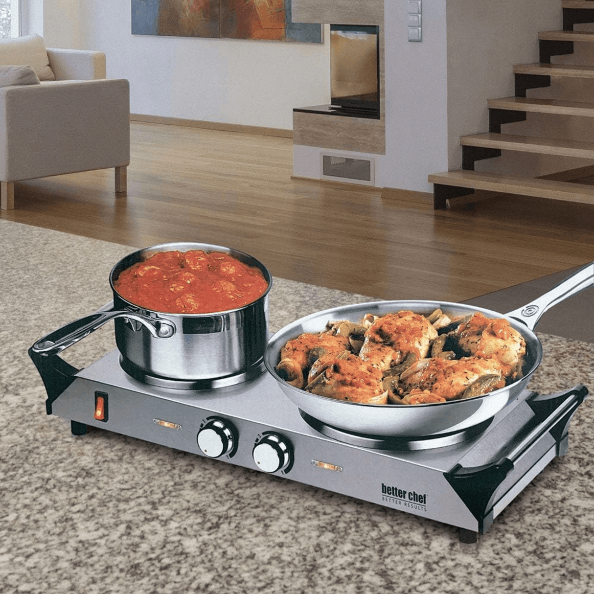 Better Chef Stainless Steel Electric Solid Element Countertop Double Burner by Jupiter Gear Home