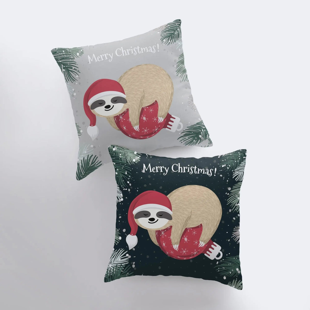 A Merry Little Christmas Sloth | Pillow Cover |  Christmas Decor | Christmas Throw Pillows | Couch Cushions | Sofa Pillows | Gift for Her by UniikPillows