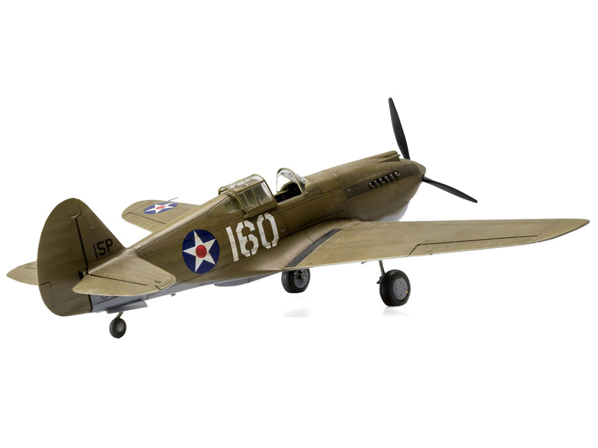 Level 2 Model Kit Curtiss P-40B Warhawk Fighter-Bomber Aircraft with 2 Scheme Options 1/48 Plastic Model Kit by Airfix