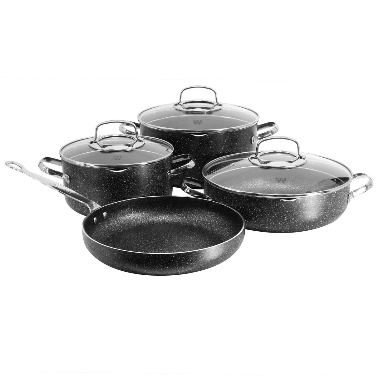 Korkmaz Galaksi Alu. 7Pcs Cookware Set - Black