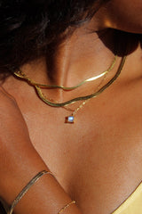 Moonstone Link Chain Necklace by Toasted Jewelry