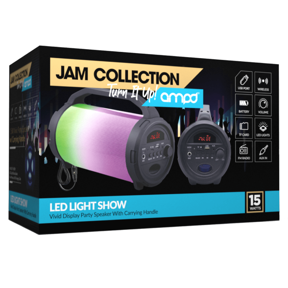 AMPD LED Light Show Bazooka Bluetooth Speaker by AMPD