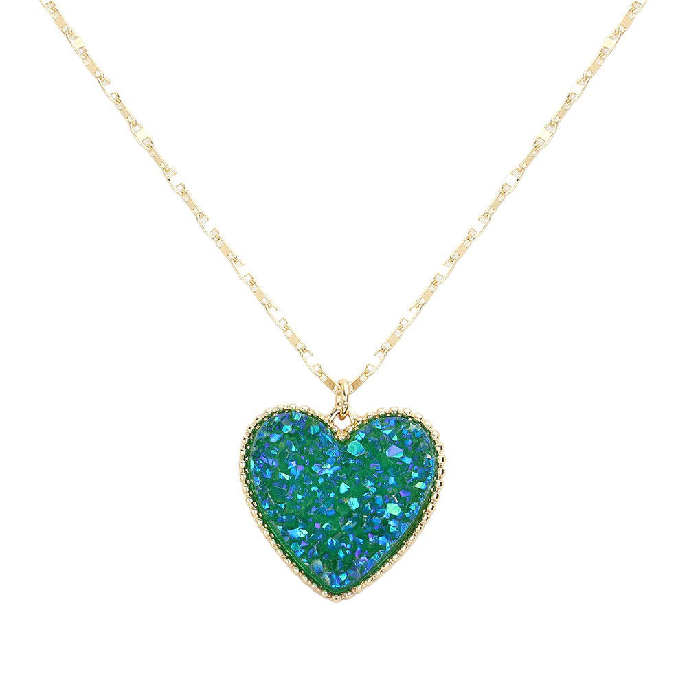 Druzy Heart Pendant Necklace by Madeline Love