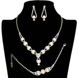 3PCS Rhinestone Bubble Necklace Jewelry Set by Madeline Love