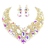 Marquise Stone Cluster Accented Evening Necklace by Madeline Love