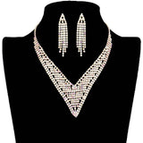 Rhinestone Pave V Shape Collar Necklace by Madeline Love