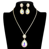 Teardrop Accented Rhinestone Necklace by Madeline Love