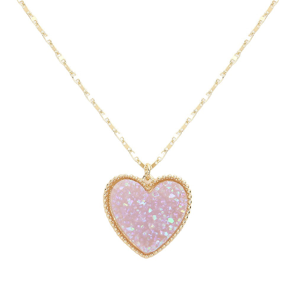 Druzy Heart Pendant Necklace by Madeline Love