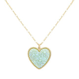 Druzy Heart Pendant Necklace by Madeline Love