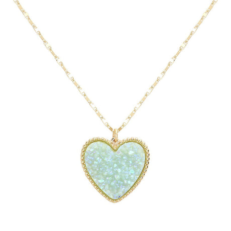 Druzy Heart Pendant Necklace by Madeline Love