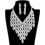 Rhinestone Pave Statement Evening Necklace by Madeline Love