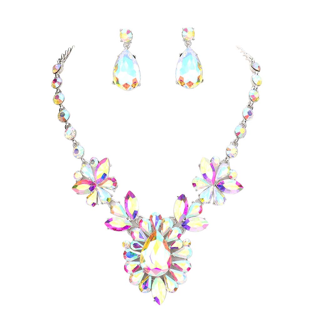 Teardrop Stone Cluster Evening Necklace by Madeline Love