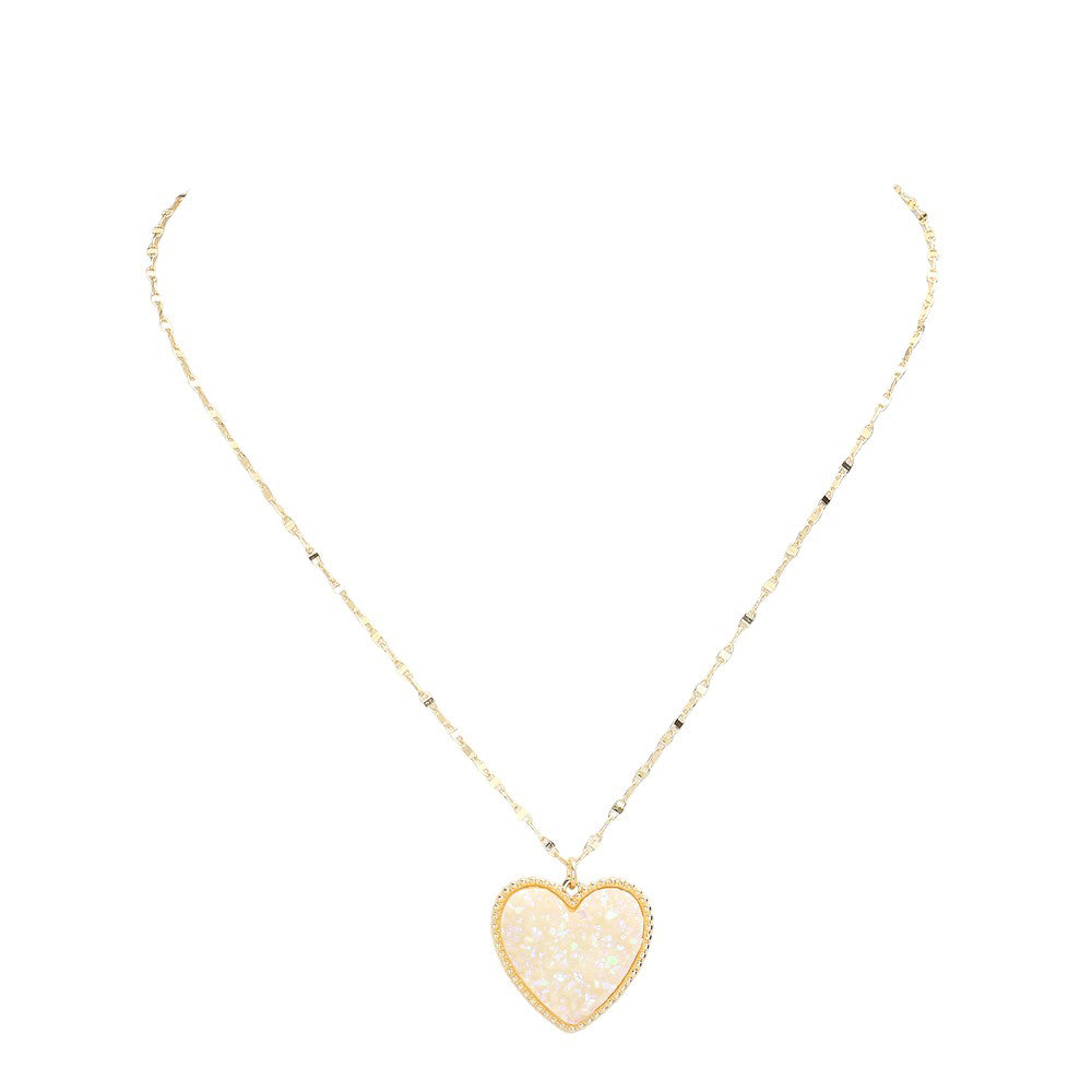 Druzy Heart Pendant Necklace by Madeline Love