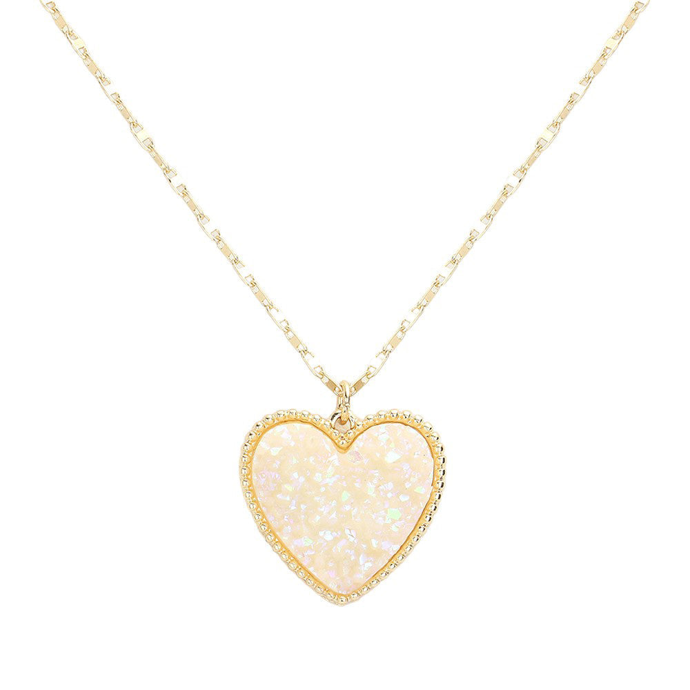 Druzy Heart Pendant Necklace by Madeline Love