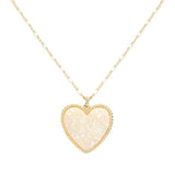 Druzy Heart Pendant Necklace by Madeline Love