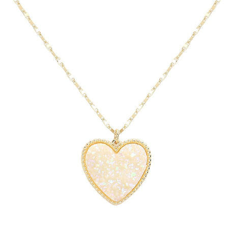 Druzy Heart Pendant Necklace by Madeline Love