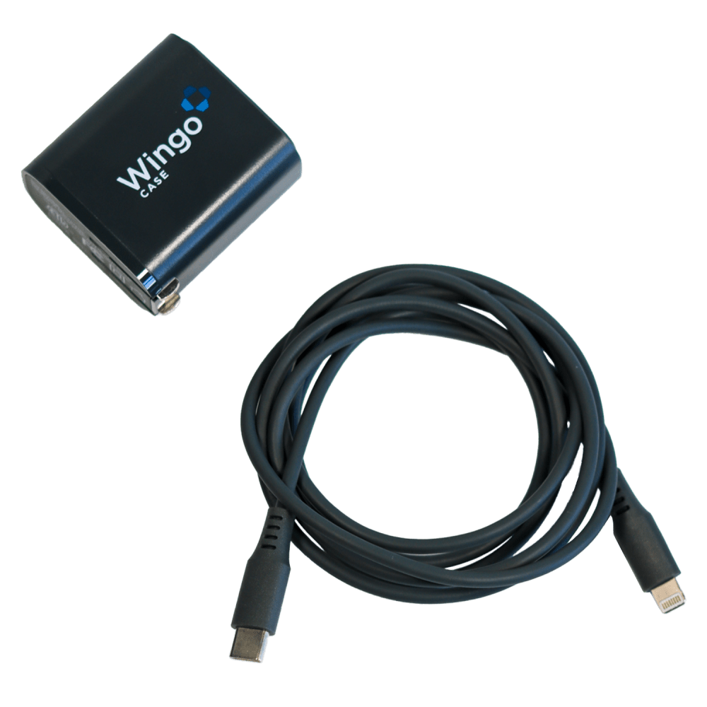 WingoCase 30W GAN Wall Charger and USB C to Lightning Cable Black by WingoCase