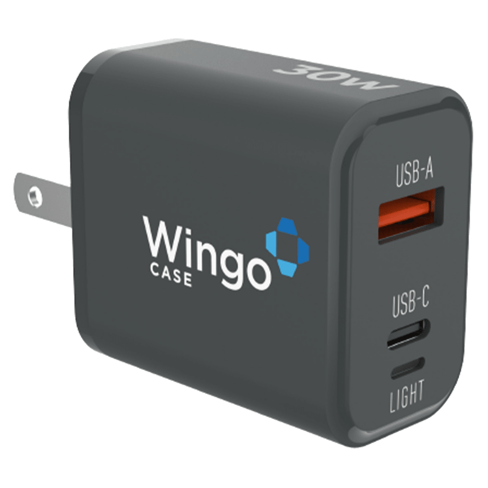 WingoCase 30W GAN Wall Charger and USB C to Lightning Cable Black by WingoCase