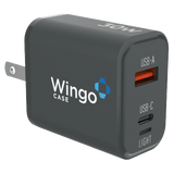 WingoCase 30W GAN Wall Charger and USB C to Lightning Cable Black by WingoCase