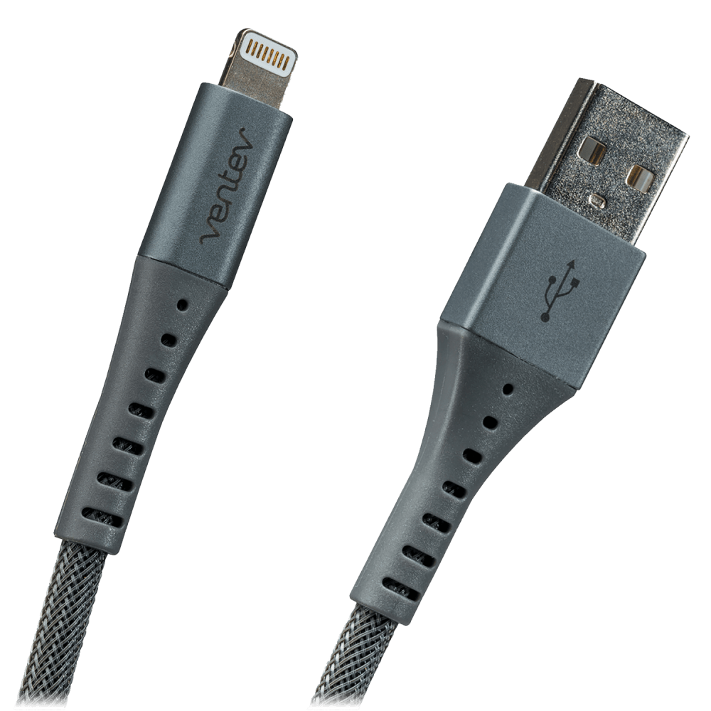 Ventev Chargesync Alloy USB A to Apple Lightning Cable 10ft by Ventev