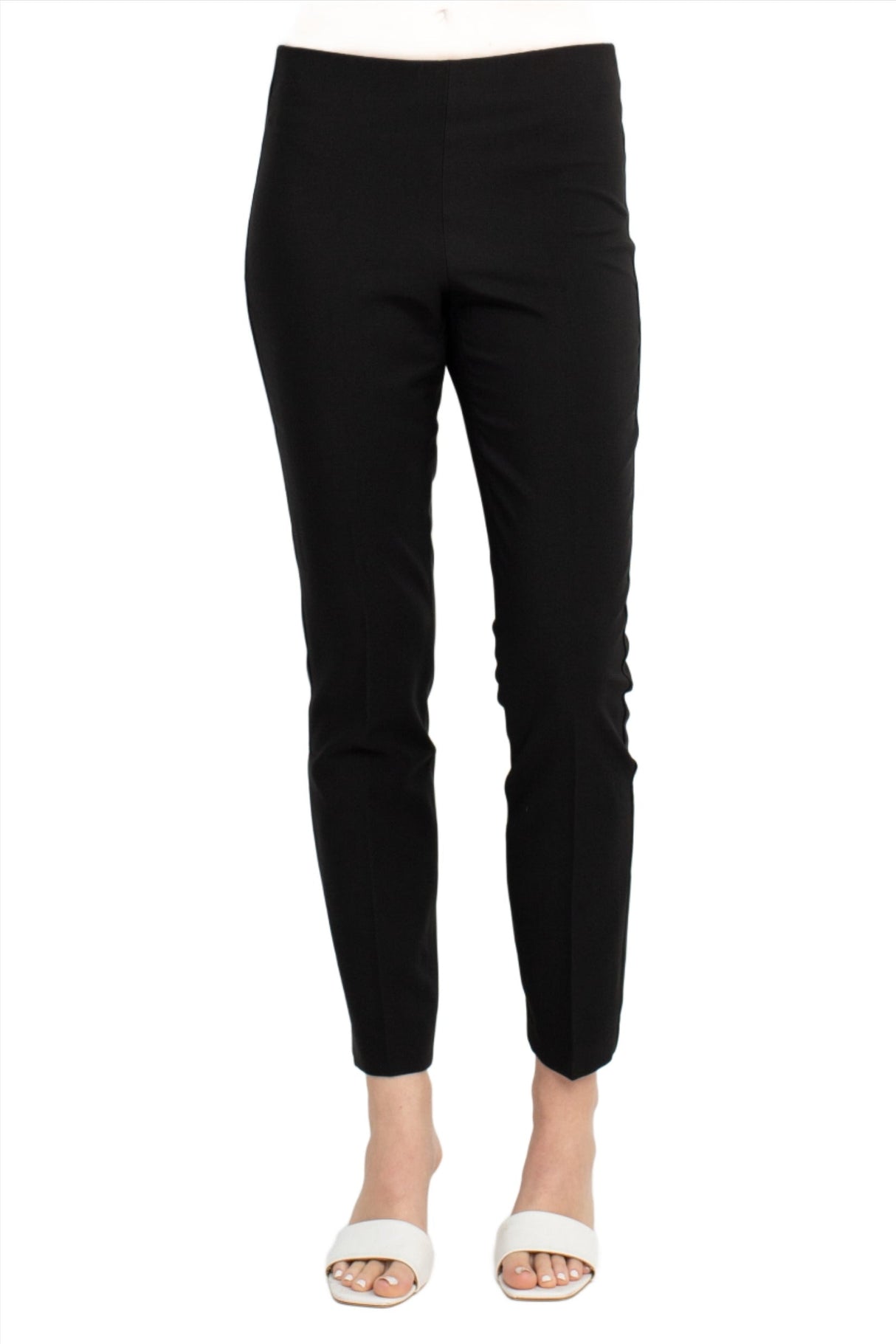 Adrianna Papell Mid Waist Solid Bi-Stretch Pull On Skinny Stretch Crepe Pants by Curated Brands