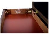 GRIFFIN Brown Wood PU Leather Piano Bench - Double Vintage Design, Ergonomic Chair Musicians Keyboard Stool - Cushion Duet Seat & Sheet Music Storage by GeekStands.com