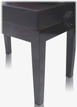 GRIFFIN Premium Antique Piano Bench - Adjustable Black Solid Wood Frame & PU Leather Padded Cushion by GeekStands.com