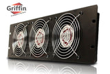 GRIFFIN Rackmount Cooling Fan - 3U Ultra-Quiet Triple Exhaust Fans, Keep Studio Audio Equipment Gear Cool - Rack Mount on Network IT System Server by GeekStands.com