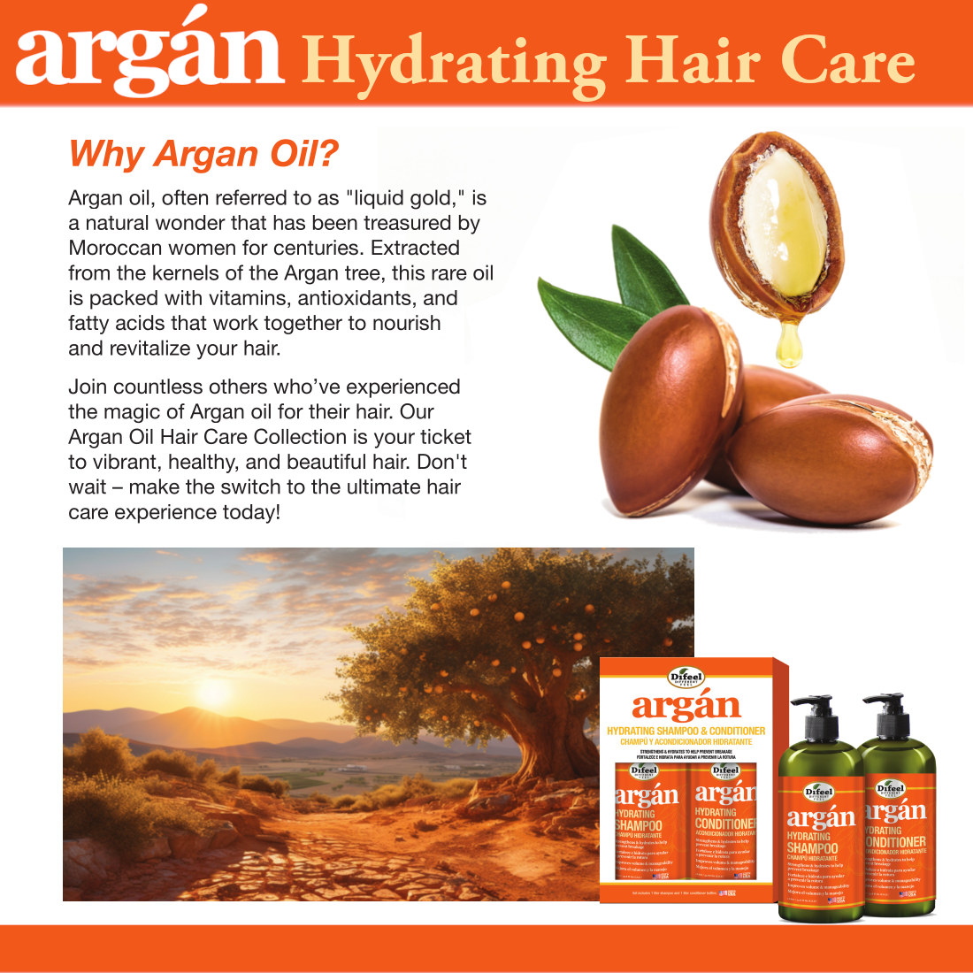 Difeel Argan Hydrating Shampoo 12 oz. by difeel - find your natural beauty